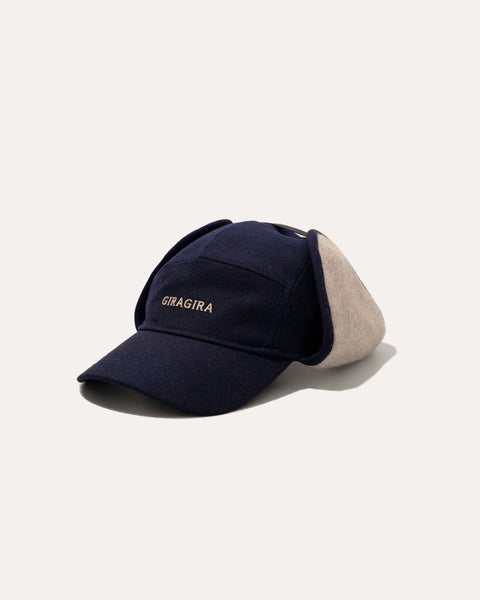 Wool Earflap Hat Navy